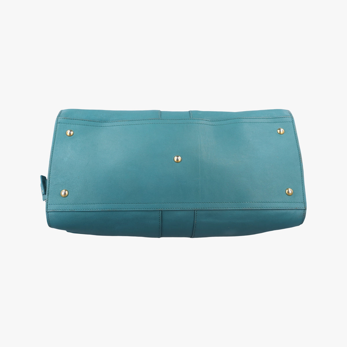 Pre-owned Yves Saint Laurent Y LIGNE Petit Cabas Blue Leather 275091 handbag | stylenewstar