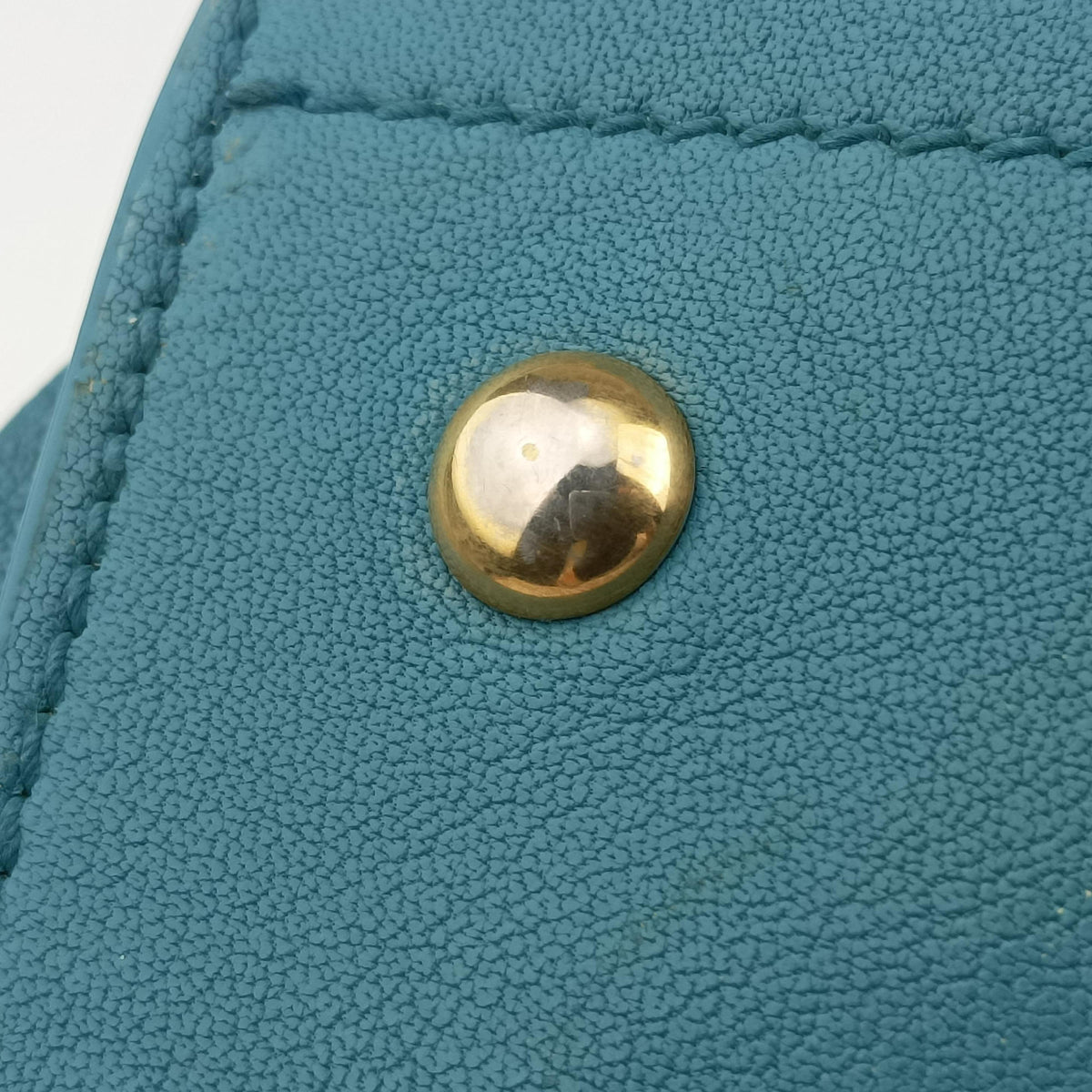 Pre-owned Yves Saint Laurent Y LIGNE Petit Cabas Blue Leather 275091 handbag | stylenewstar