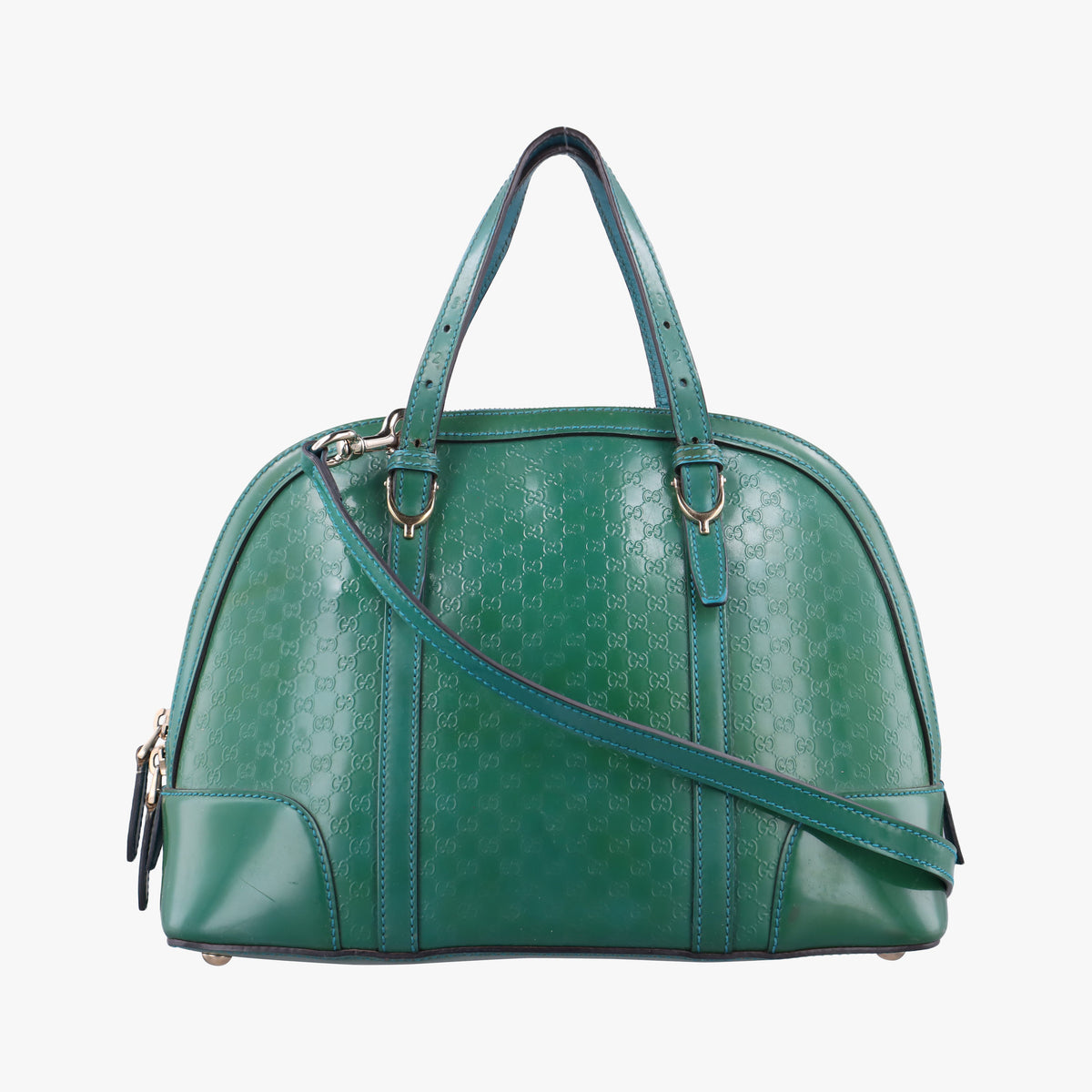 Pre-owned Gucci Microguccissima Green Patent Leather 309617 shoulderbag | stylenewstar