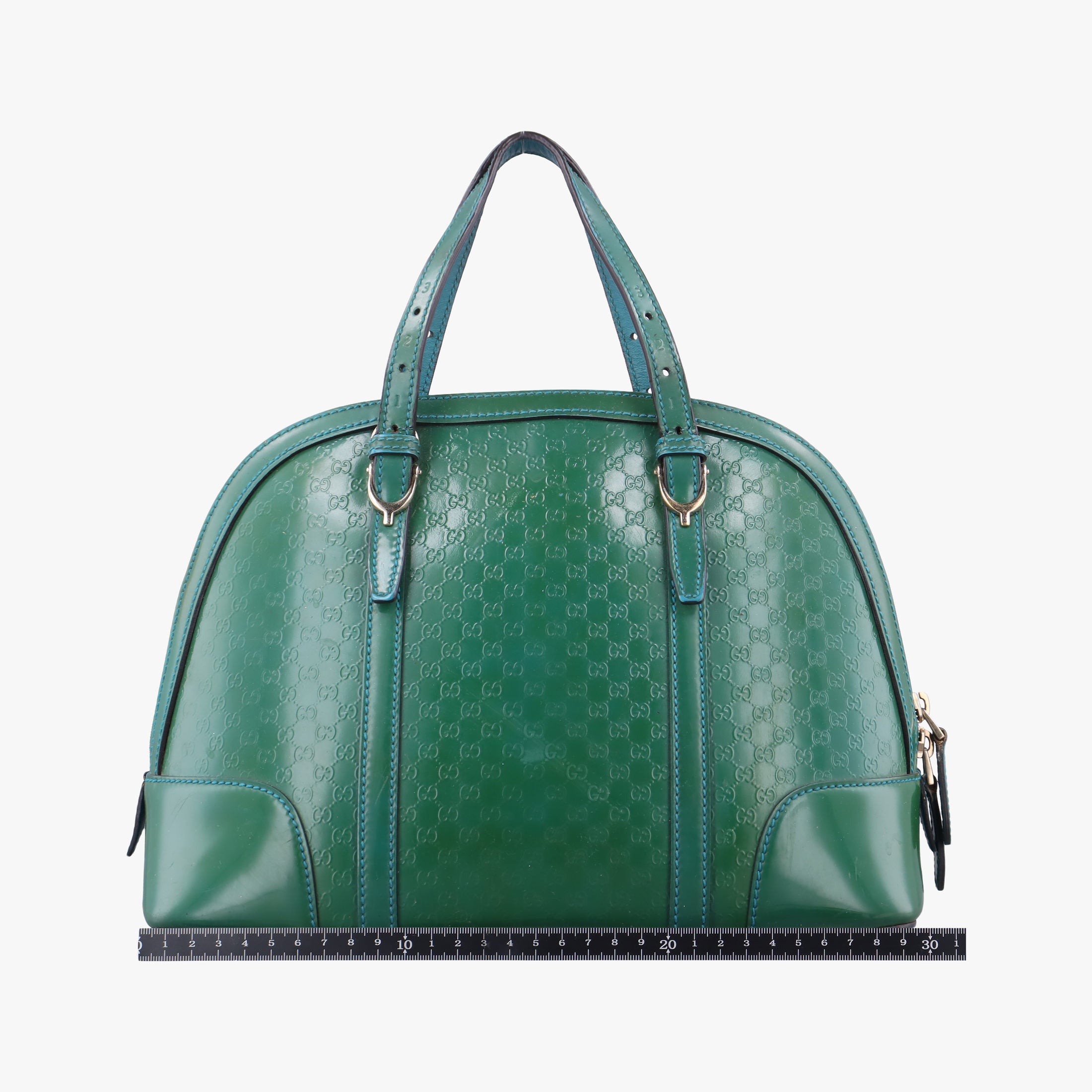 Pre-owned Gucci Microguccissima Green Patent Leather 309617 shoulderbag | stylenewstar