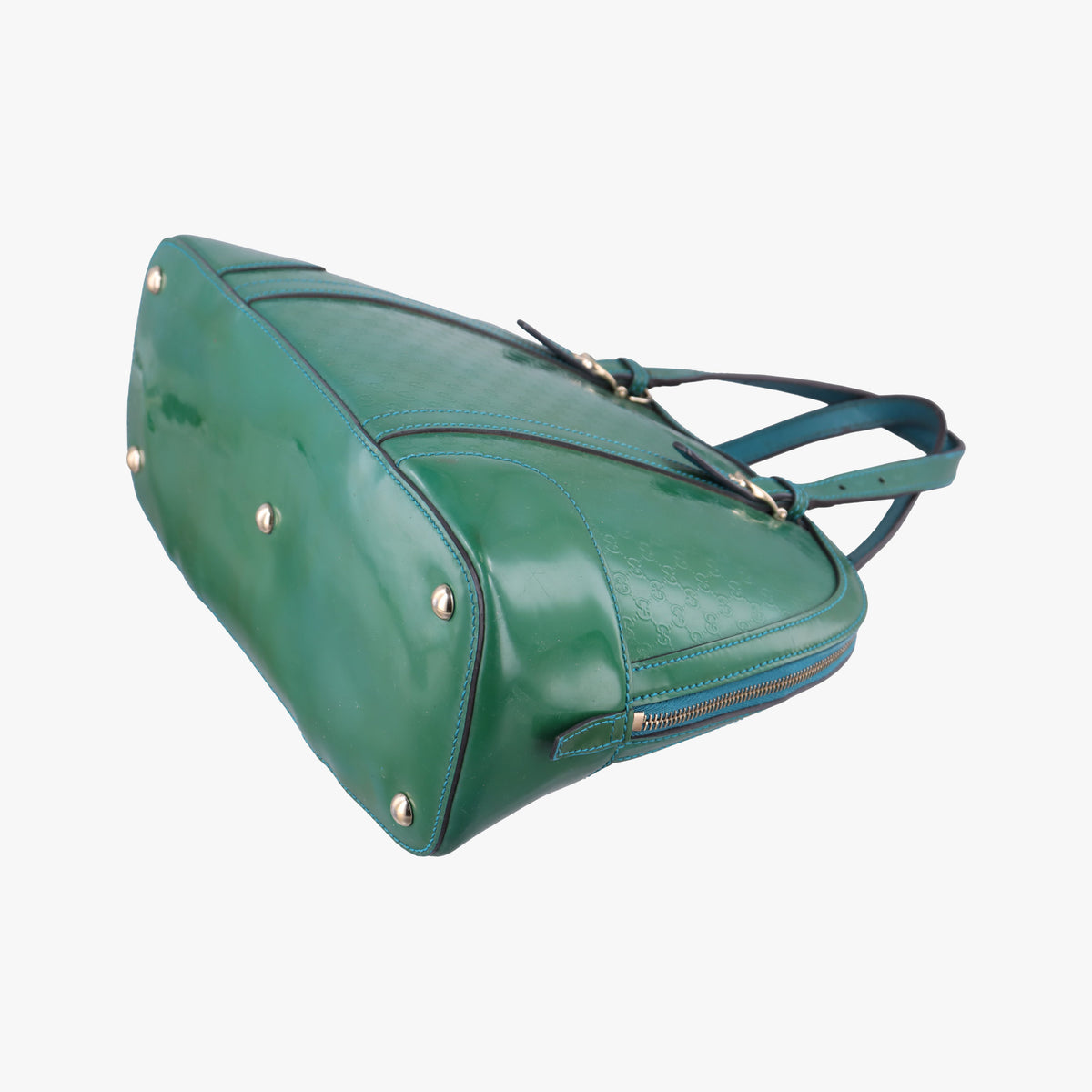 Pre-owned Gucci Microguccissima Green Patent Leather 309617 shoulderbag | stylenewstar