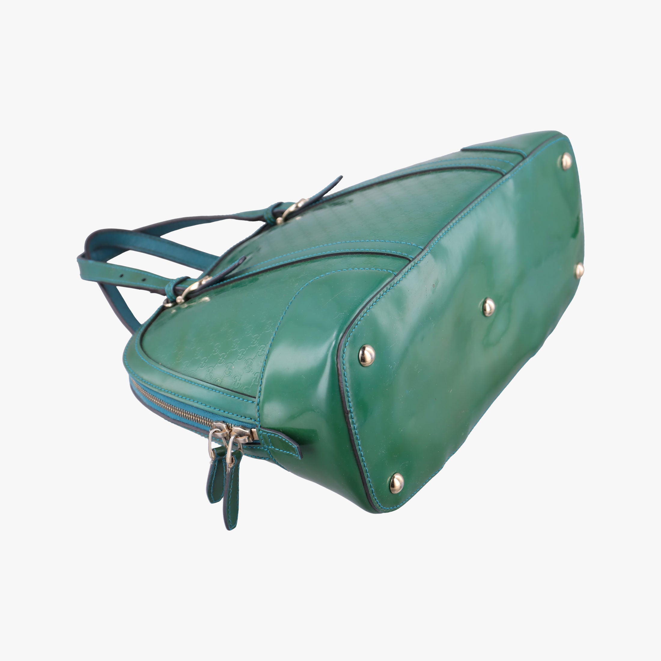 Pre-owned Gucci Microguccissima Green Patent Leather 309617 shoulderbag | stylenewstar