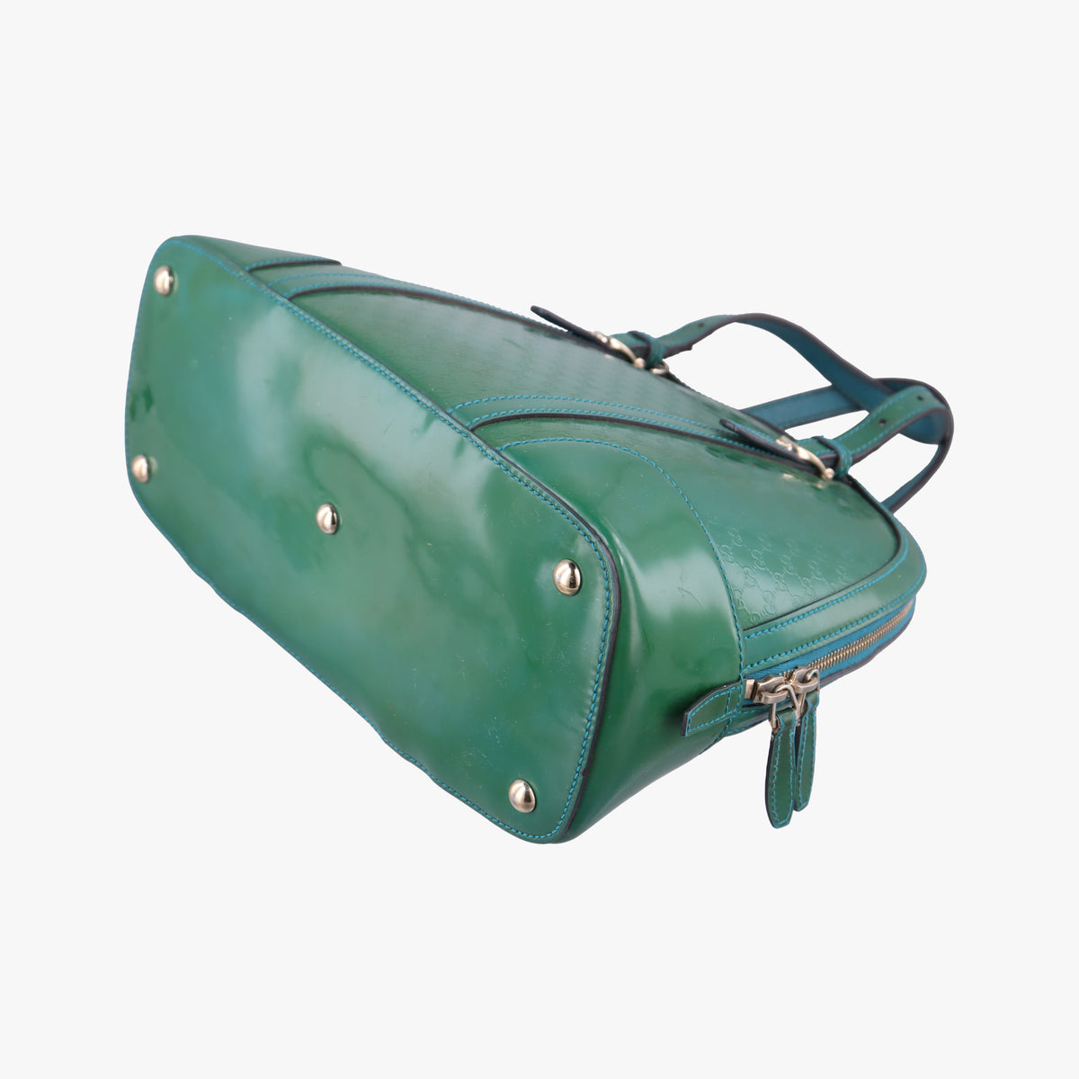 Pre-owned Gucci Microguccissima Green Patent Leather 309617 shoulderbag | stylenewstar