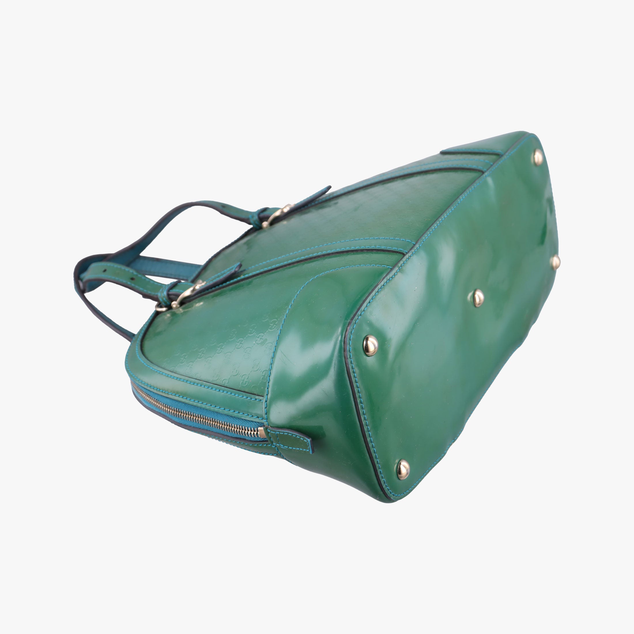 Pre-owned Gucci Microguccissima Green Patent Leather 309617 shoulderbag | stylenewstar