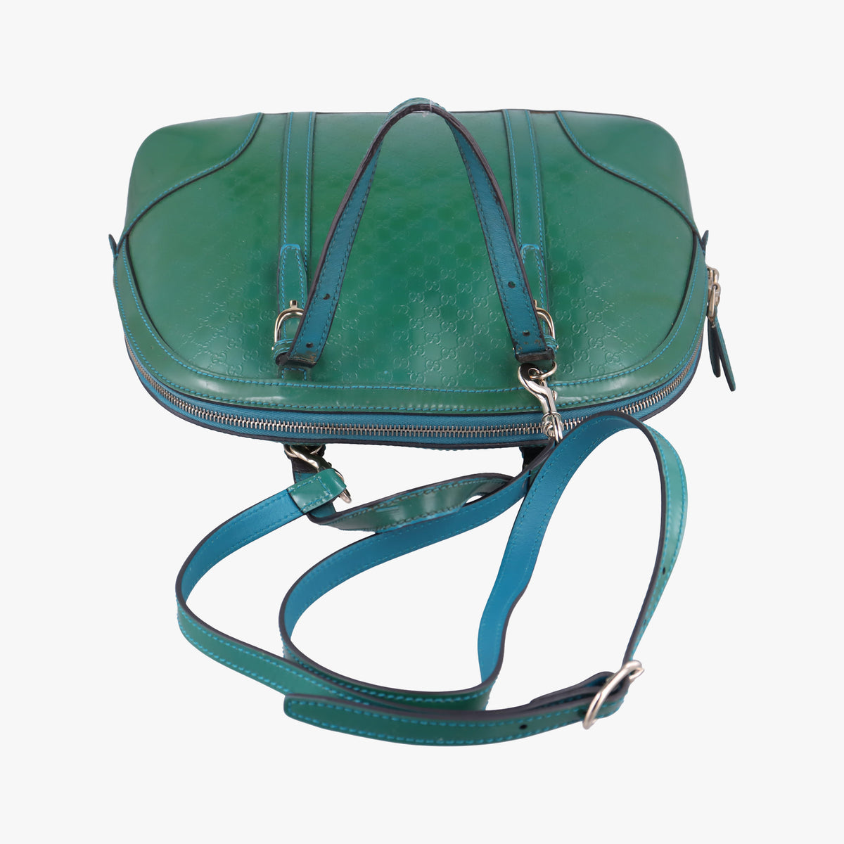 Pre-owned Gucci Microguccissima Green Patent Leather 309617 shoulderbag | stylenewstar