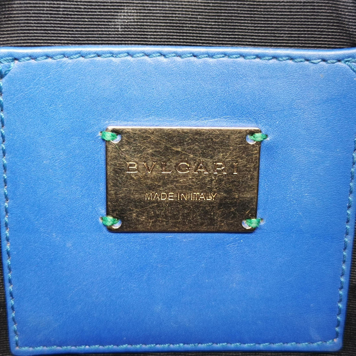 Pre-owned Bvlgari Serpenti Blue Galuchat Skin×Leather  shoulderbag | stylenewstar