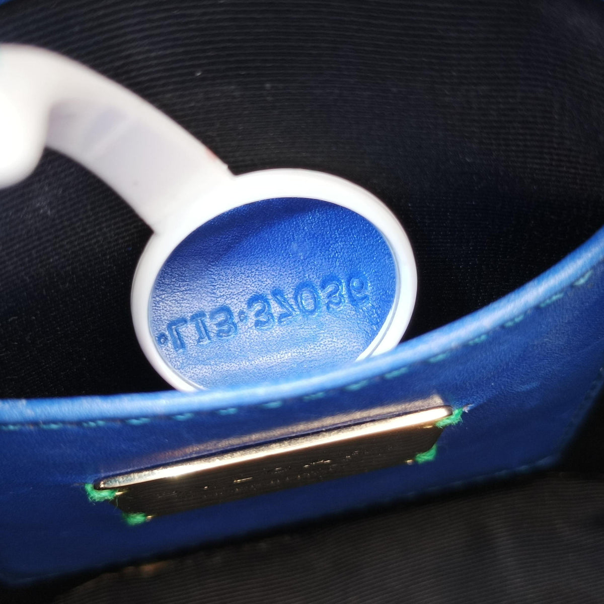 Pre-owned Bvlgari Serpenti Blue Galuchat Skin×Leather  shoulderbag | stylenewstar