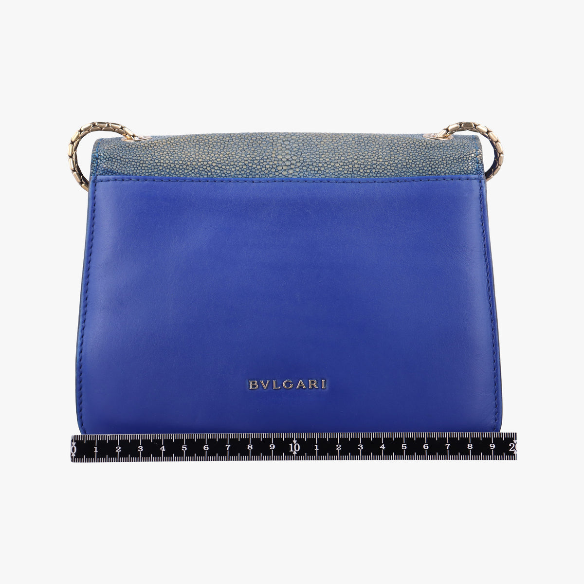 Pre-owned Bvlgari Serpenti Blue Galuchat Skin×Leather  shoulderbag | stylenewstar