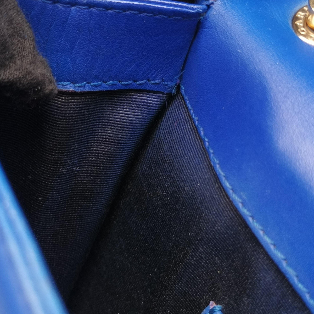 Pre-owned Bvlgari Serpenti Blue Galuchat Skin×Leather  shoulderbag | stylenewstar
