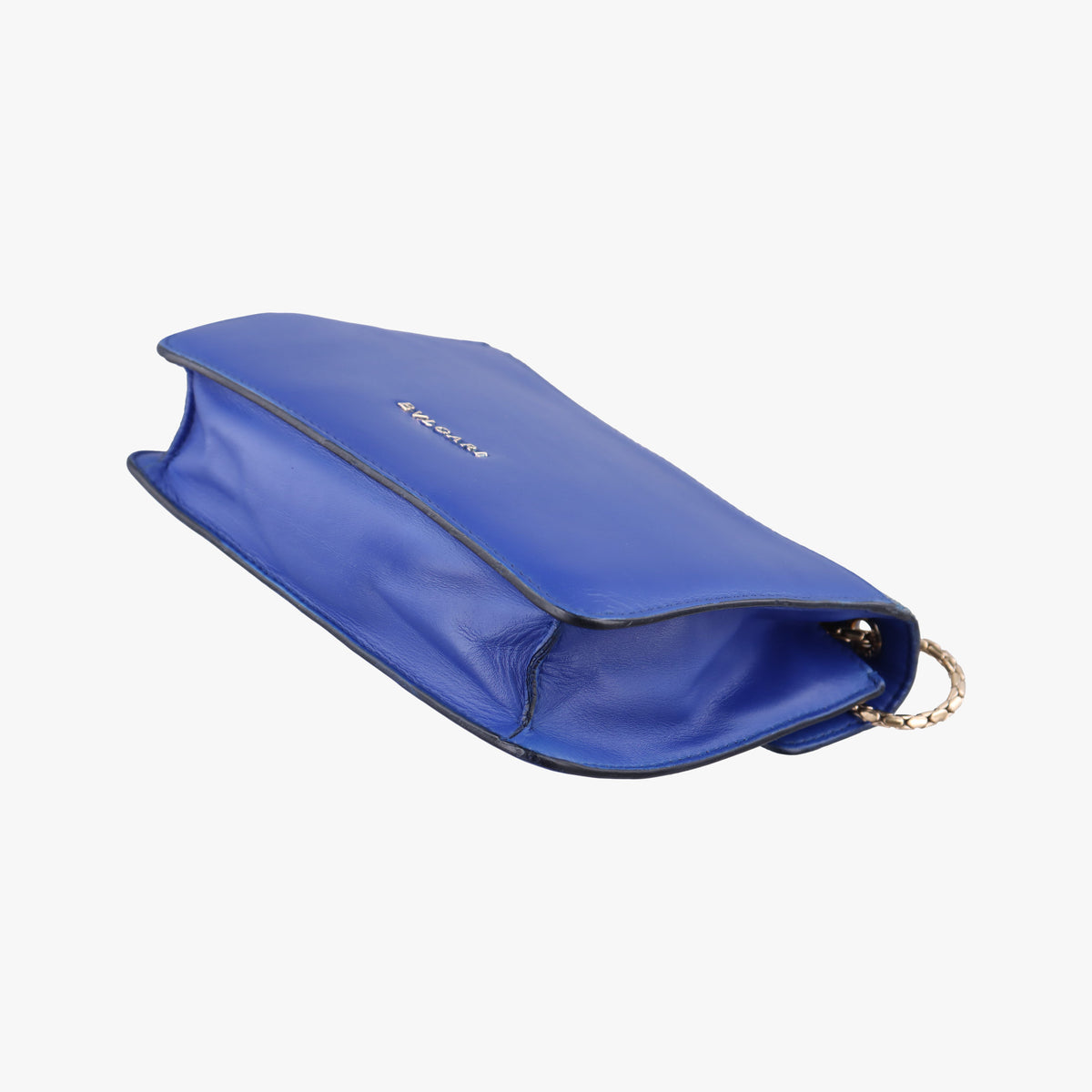 Pre-owned Bvlgari Serpenti Blue Galuchat Skin×Leather  shoulderbag | stylenewstar