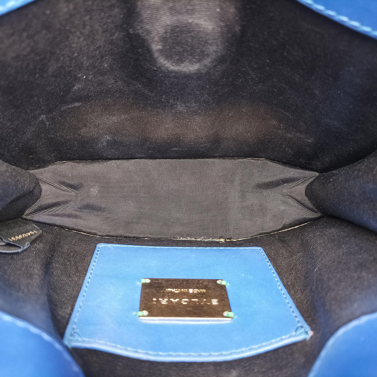 Pre-owned Bvlgari Serpenti Blue Galuchat Skin×Leather  shoulderbag | stylenewstar