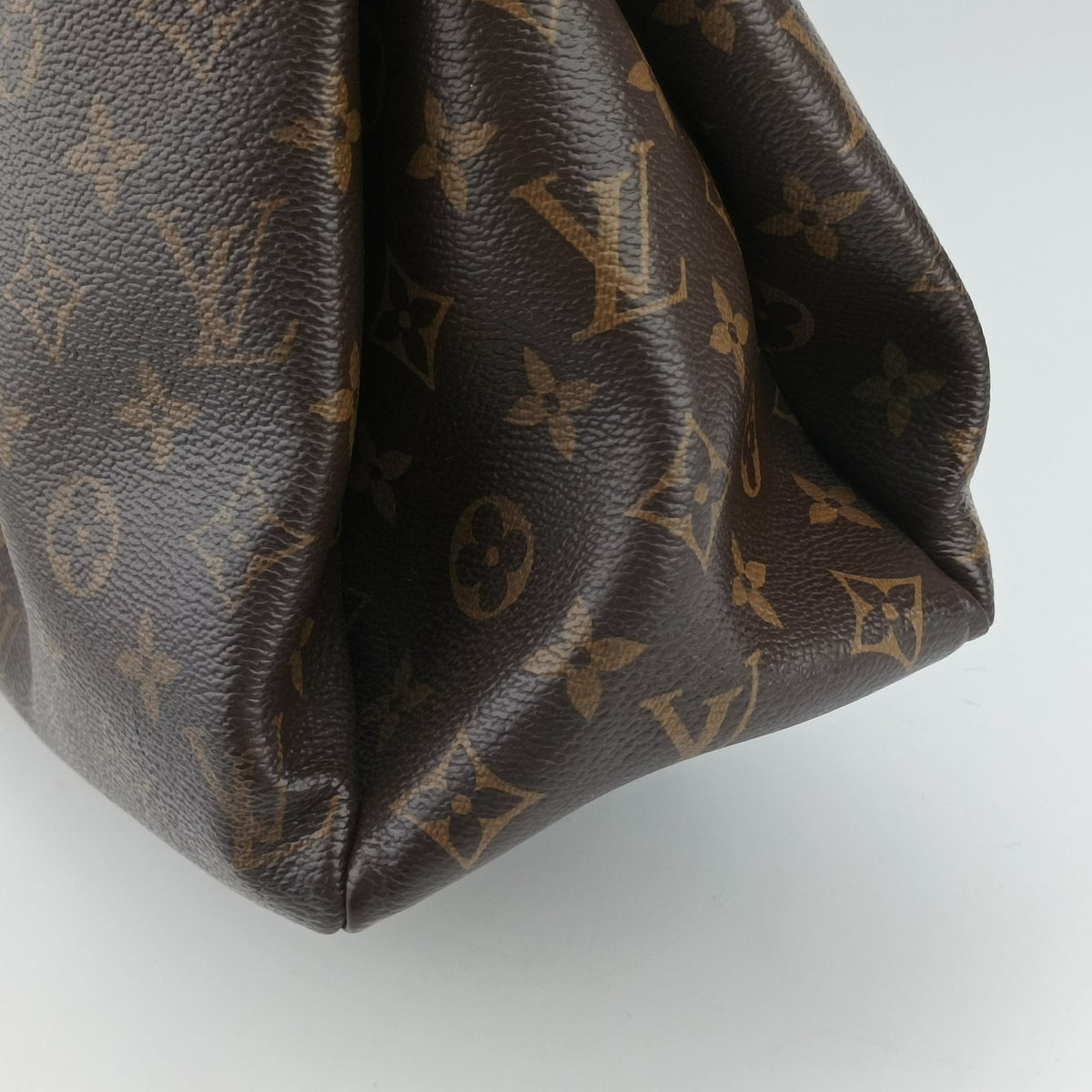 Pre-owned Louis Vuitton PALLAS SHOPPER Brown×CERISE Monogram Canvas×calf leather M51197 shoulderbag | stylenewstar