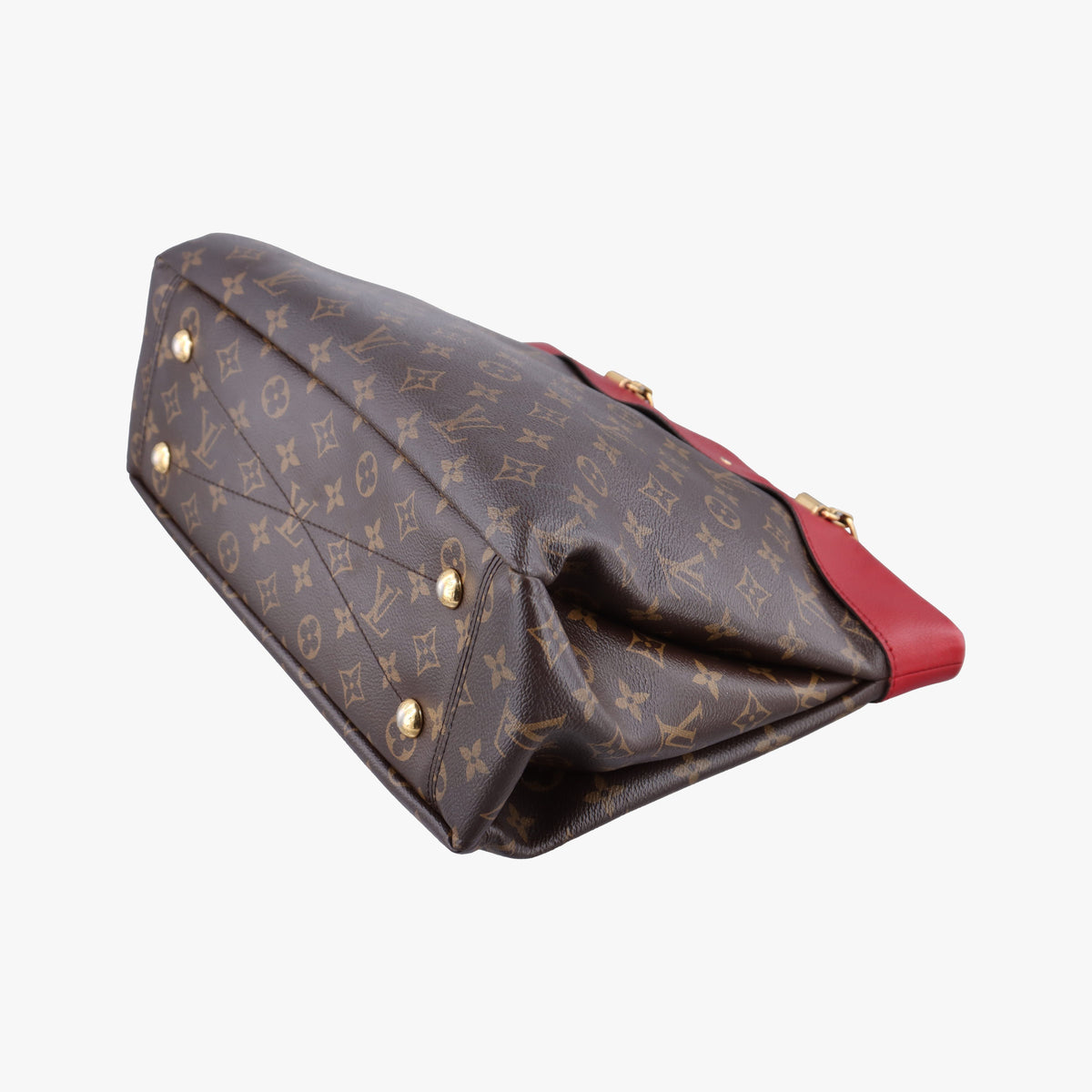 Pre-owned Louis Vuitton PALLAS SHOPPER Brown×CERISE Monogram Canvas×calf leather M51197 shoulderbag | stylenewstar