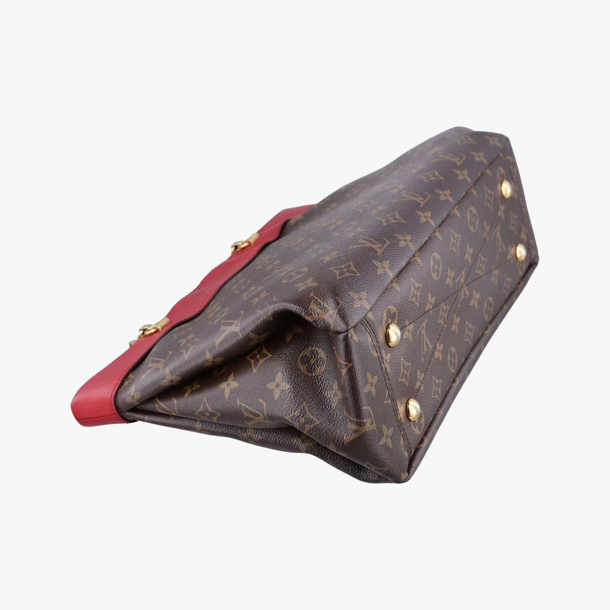 Pre-owned Louis Vuitton PALLAS SHOPPER Brown×CERISE Monogram Canvas×calf leather M51197 shoulderbag | stylenewstar
