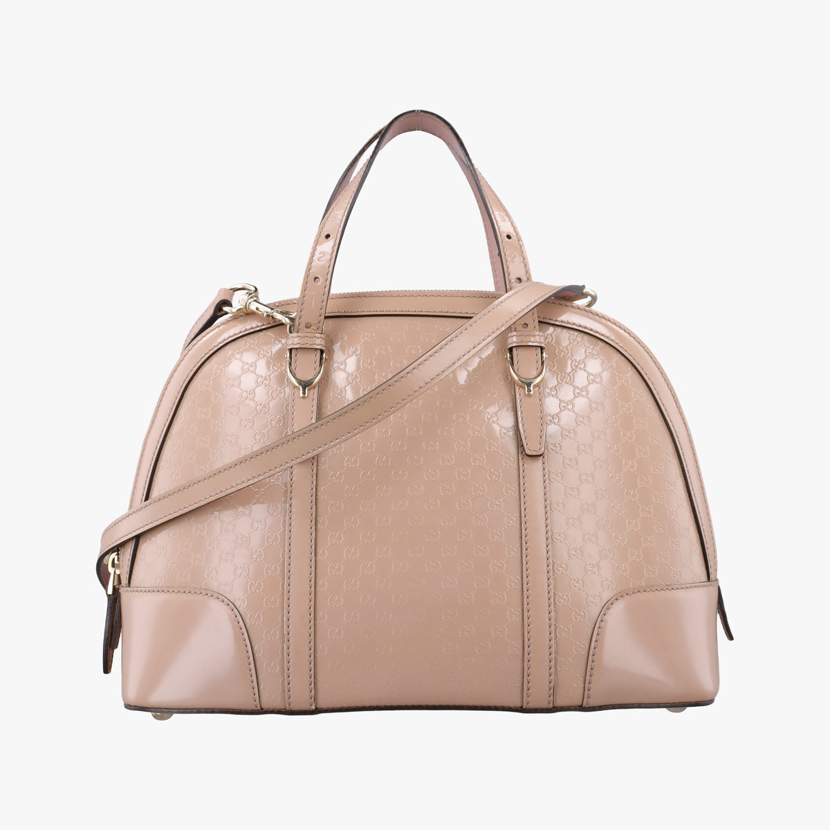 Pre-owned Gucci Microguccissima Beige Patent Leather 309617 shoulderbag | stylenewstar