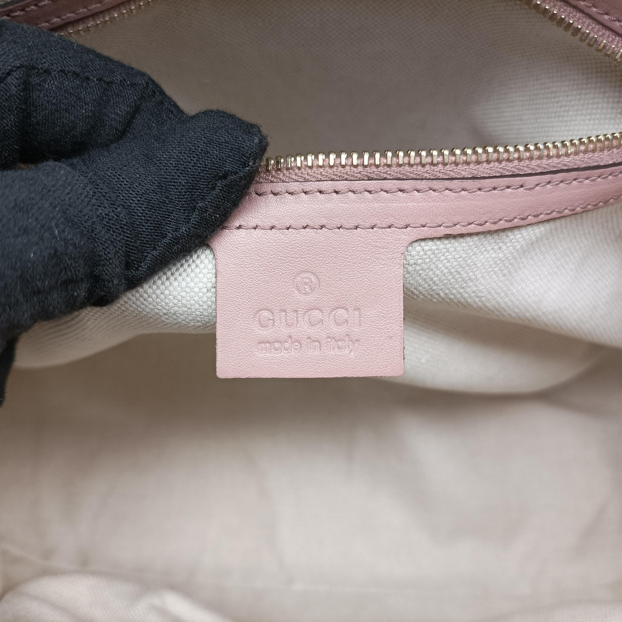 Pre-owned Gucci Microguccissima Beige Patent Leather 309617 shoulderbag | stylenewstar