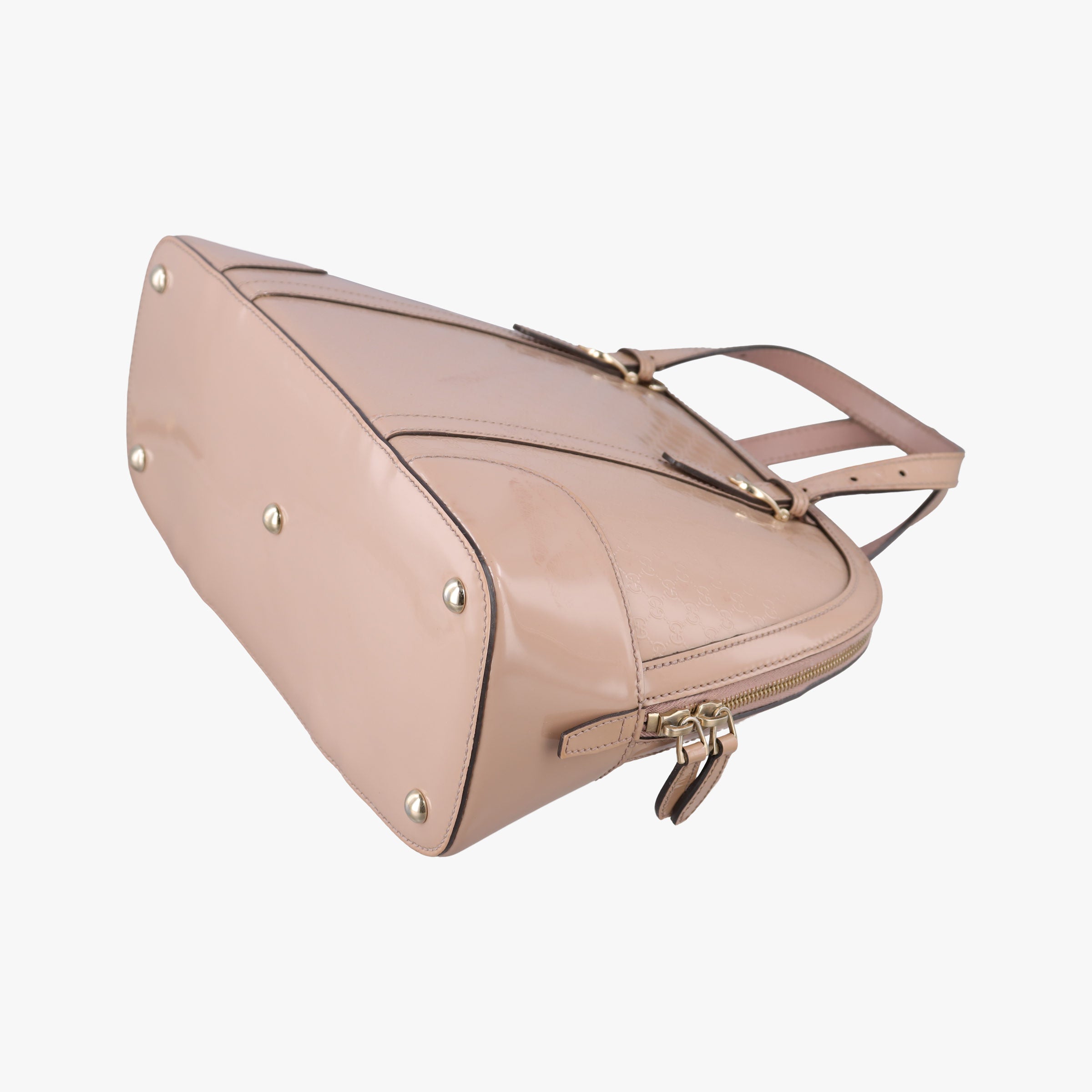 Pre-owned Gucci Microguccissima Beige Patent Leather 309617 shoulderbag | stylenewstar