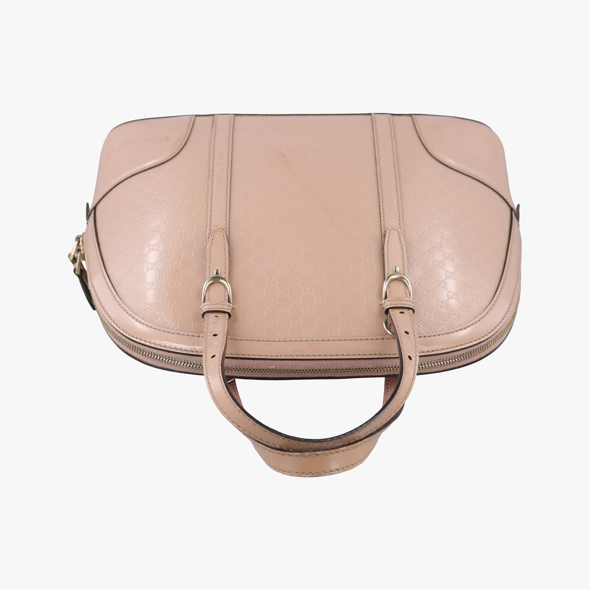 Pre-owned Gucci Microguccissima Beige Patent Leather 309617 shoulderbag | stylenewstar