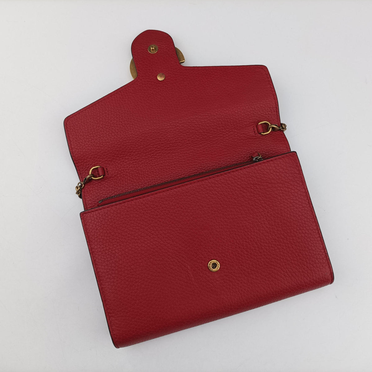 Pre-owned Gucci GG Marmont Red Leather 401232 shoulderbag | stylenewstar