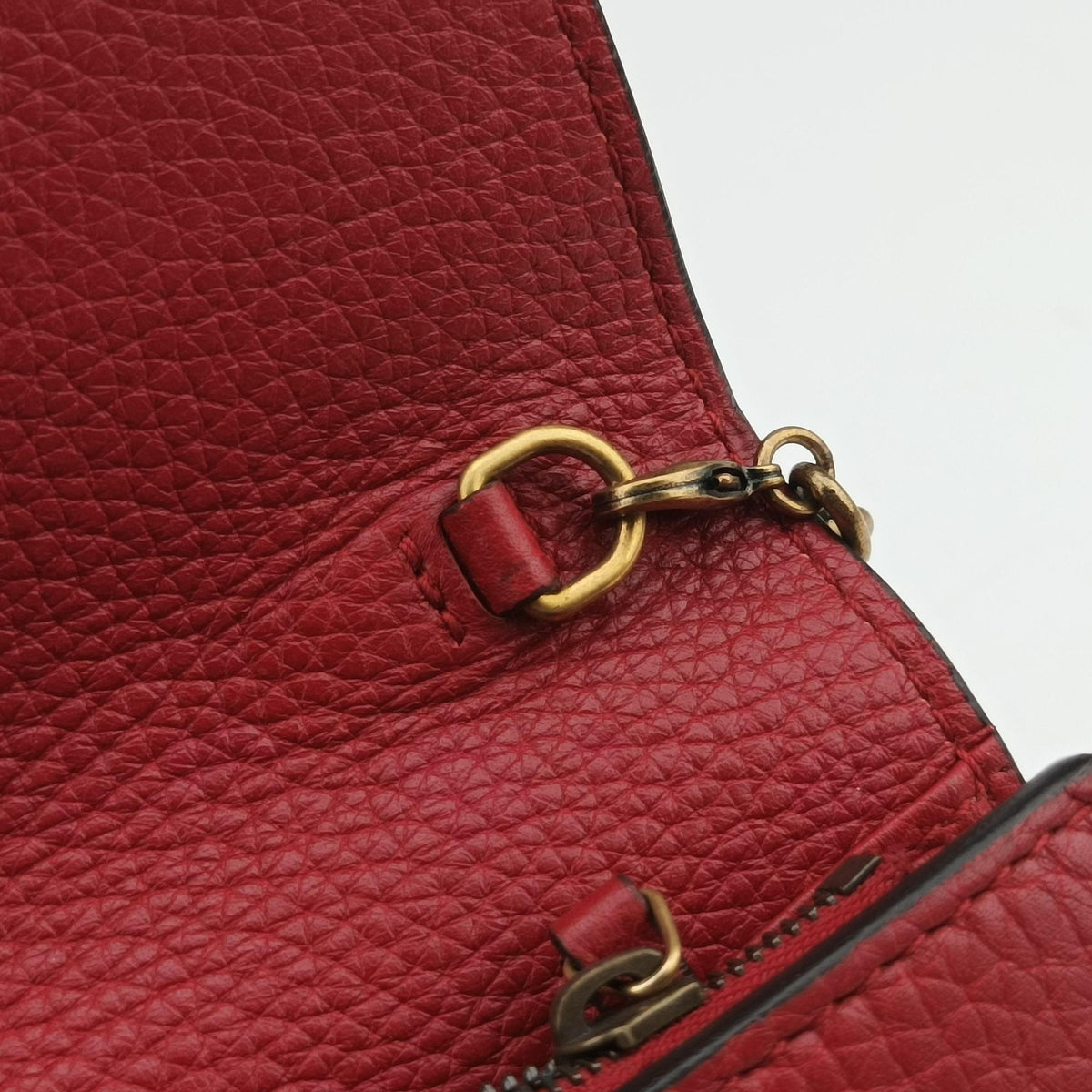 Pre-owned Gucci GG Marmont Red Leather 401232 shoulderbag | stylenewstar