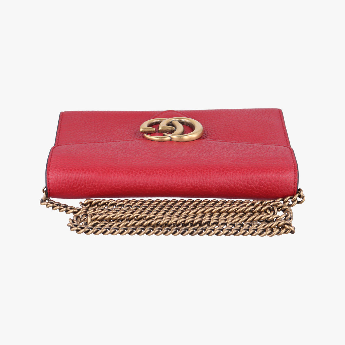 Pre-owned Gucci GG Marmont Red Leather 401232 shoulderbag | stylenewstar