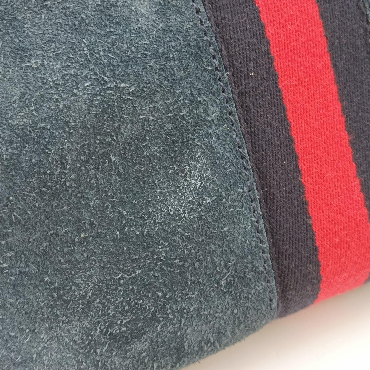 Pre-owned Gucci Ophidia Navy×red Suede×Leather 503877 shoulderbag | stylenewstar