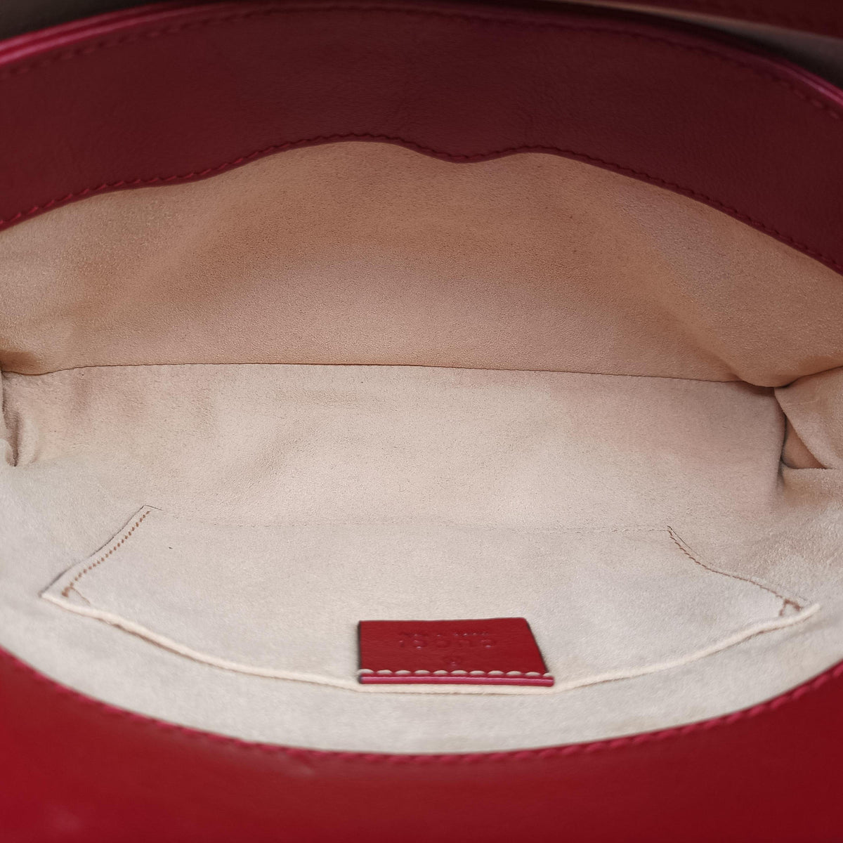 Pre-owned Gucci Ophidia Navy×red Suede×Leather 503877 shoulderbag | stylenewstar