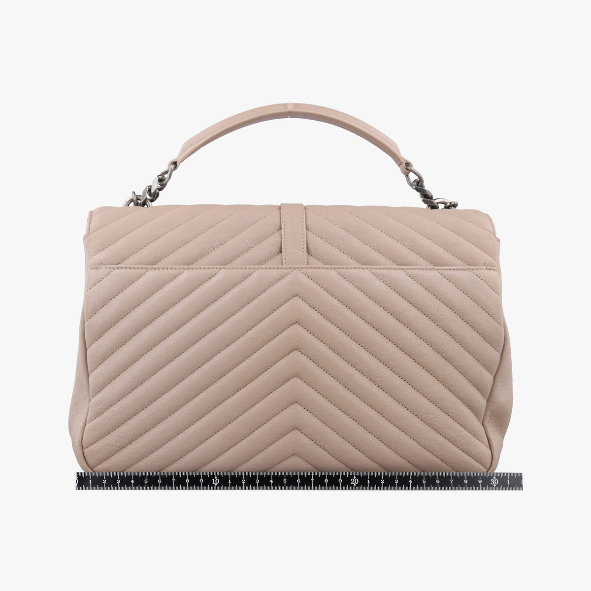 Pre-owned Yves Saint Laurent COLLEGE Beige Leather 487212 shoulderbag | stylenewstar