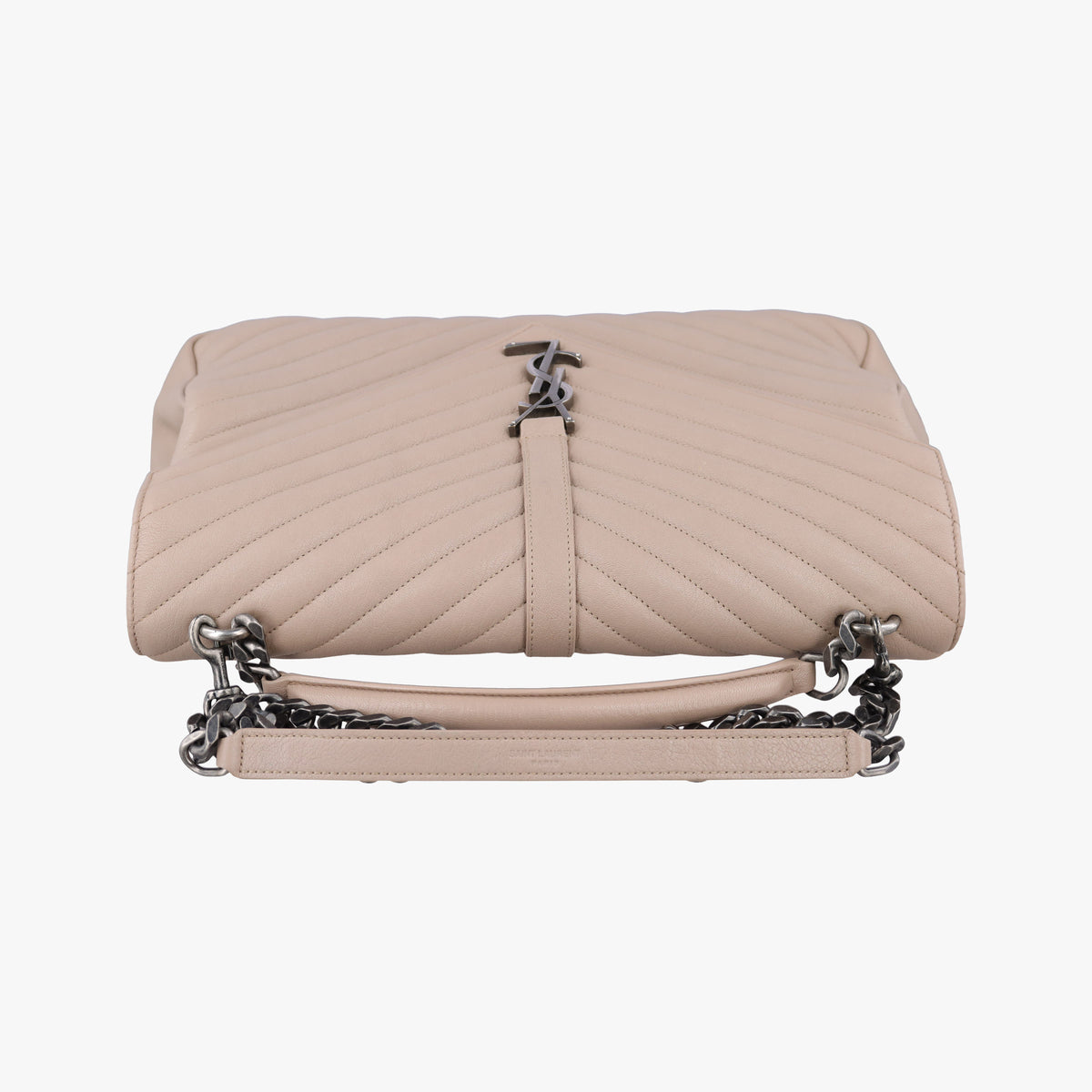 Pre-owned Yves Saint Laurent COLLEGE Beige Leather 487212 shoulderbag | stylenewstar