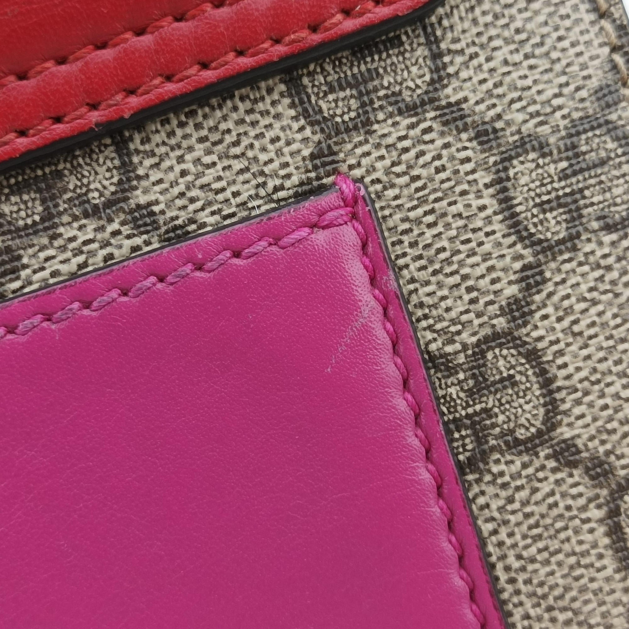 Pre-owned Gucci Padlock beige×multi PVC coated canvas×Leather 409487 shoulderbag | stylenewstar