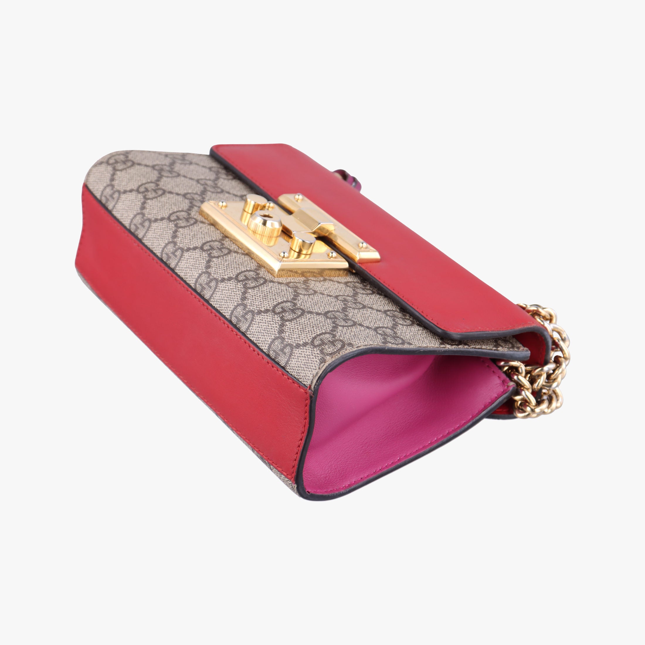 Pre-owned Gucci Padlock beige×multi PVC coated canvas×Leather 409487 shoulderbag | stylenewstar