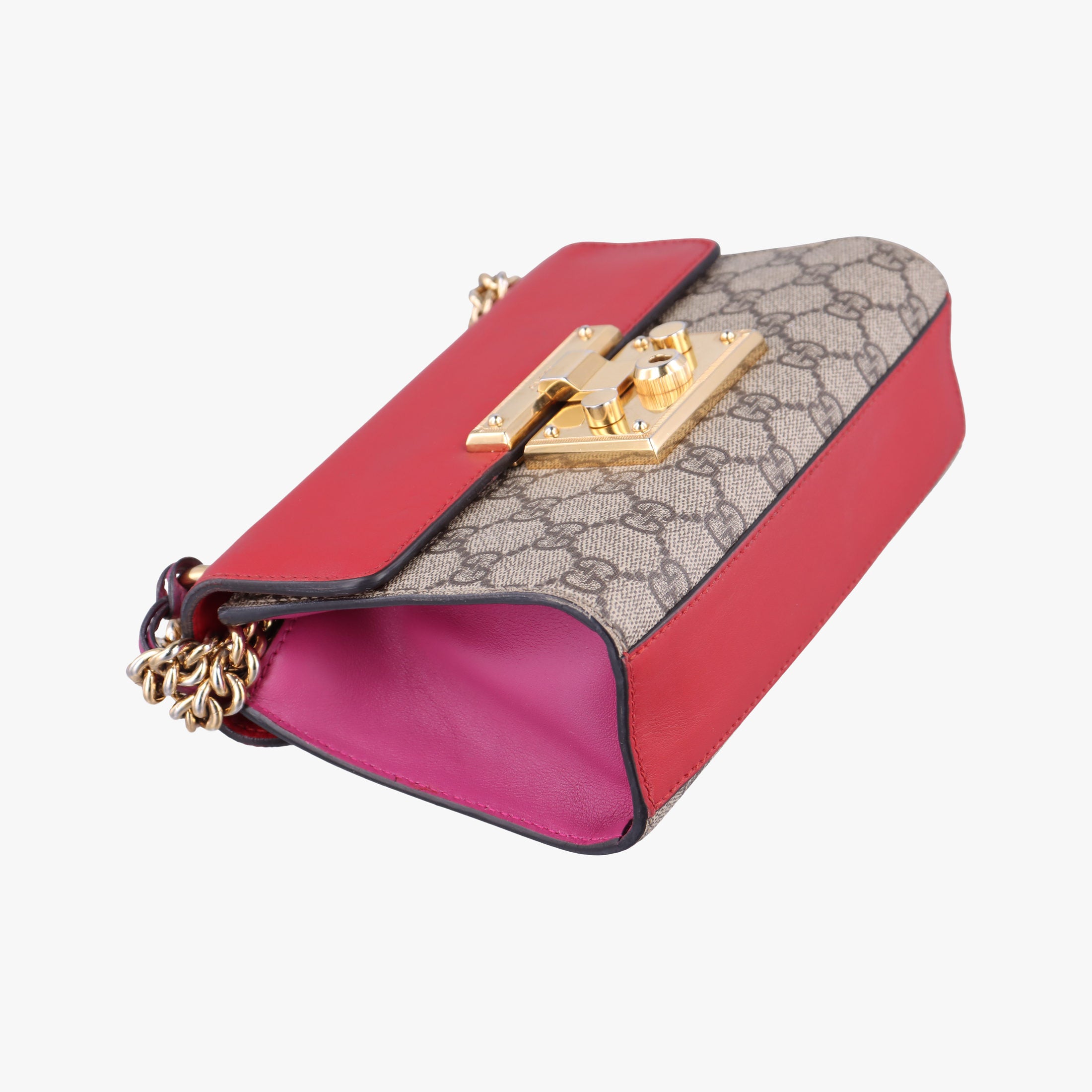 Pre-owned Gucci Padlock beige×multi PVC coated canvas×Leather 409487 shoulderbag | stylenewstar