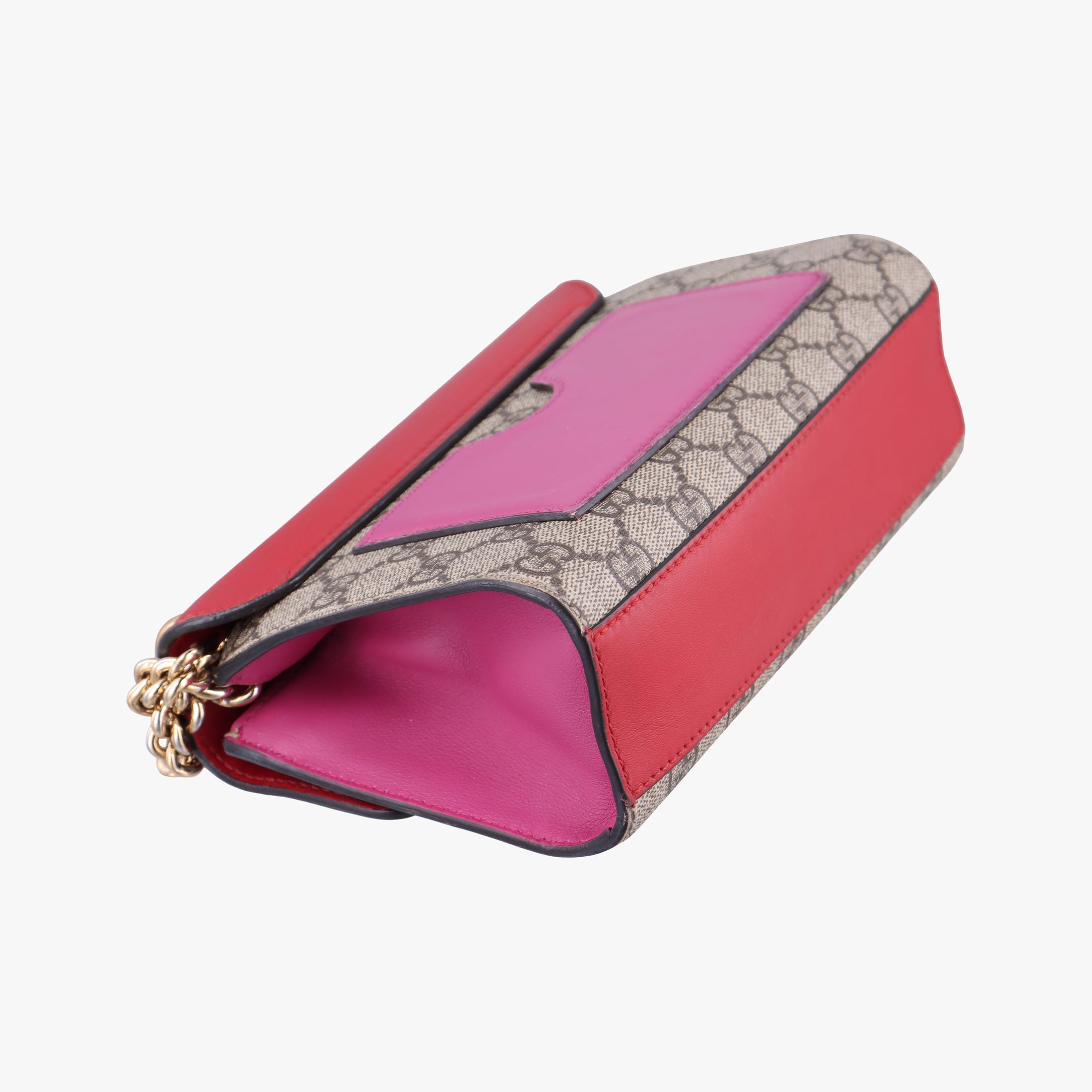 Pre-owned Gucci Padlock beige×multi PVC coated canvas×Leather 409487 shoulderbag | stylenewstar