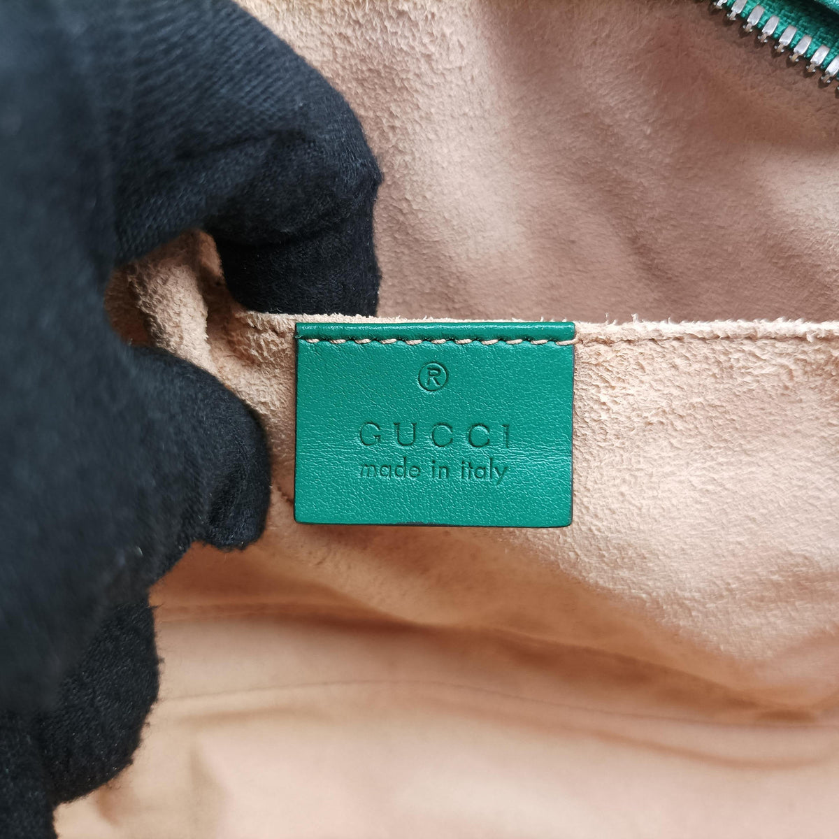 Pre-owned Gucci GG Marmont Green Leather 447632 shoulderbag | stylenewstar