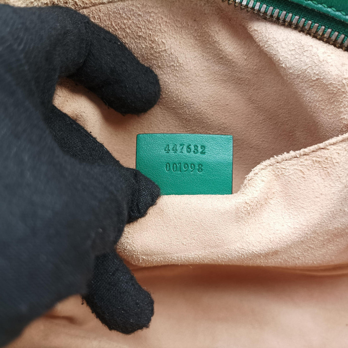 Pre-owned Gucci GG Marmont Green Leather 447632 shoulderbag | stylenewstar