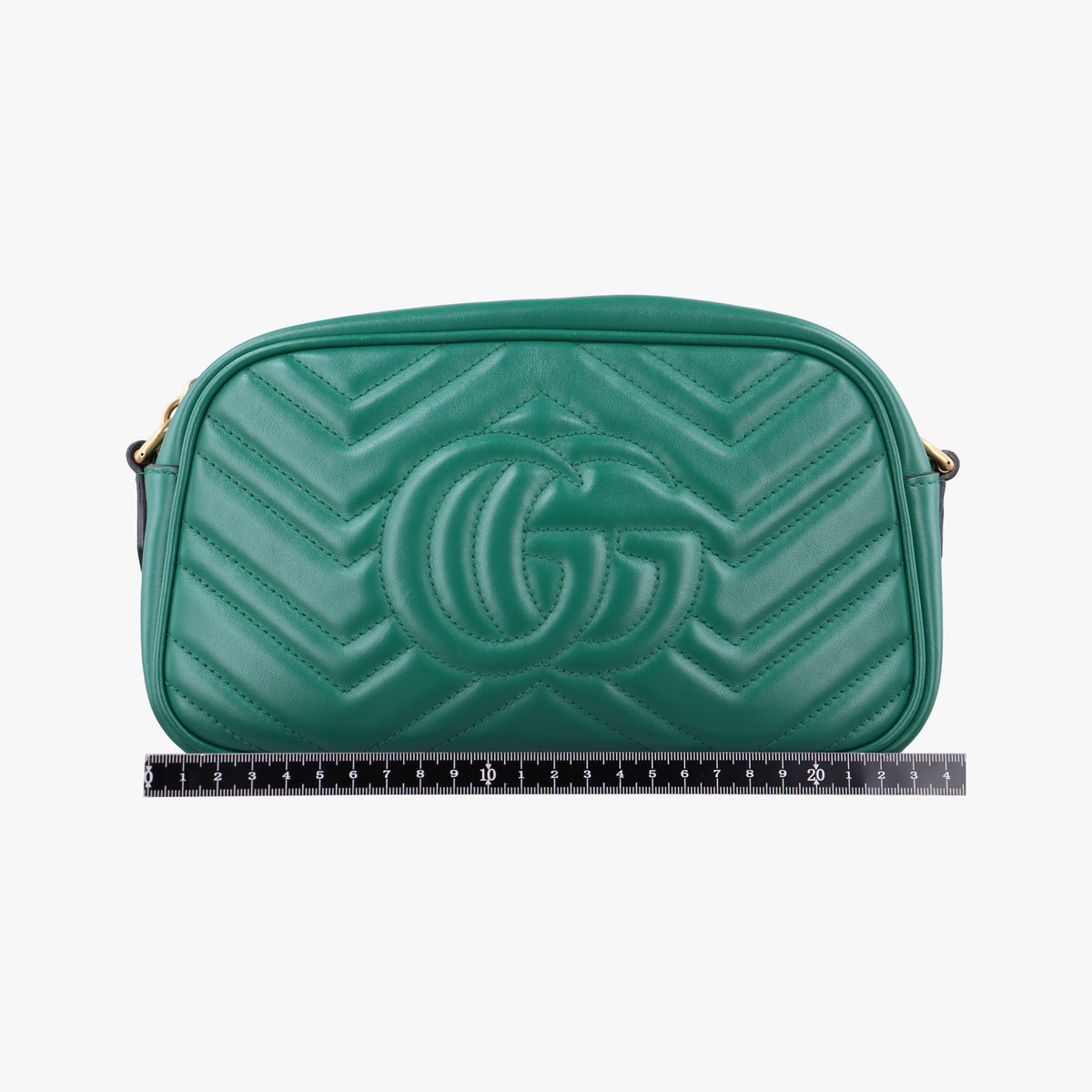 Pre-owned Gucci GG Marmont Green Leather 447632 shoulderbag | stylenewstar