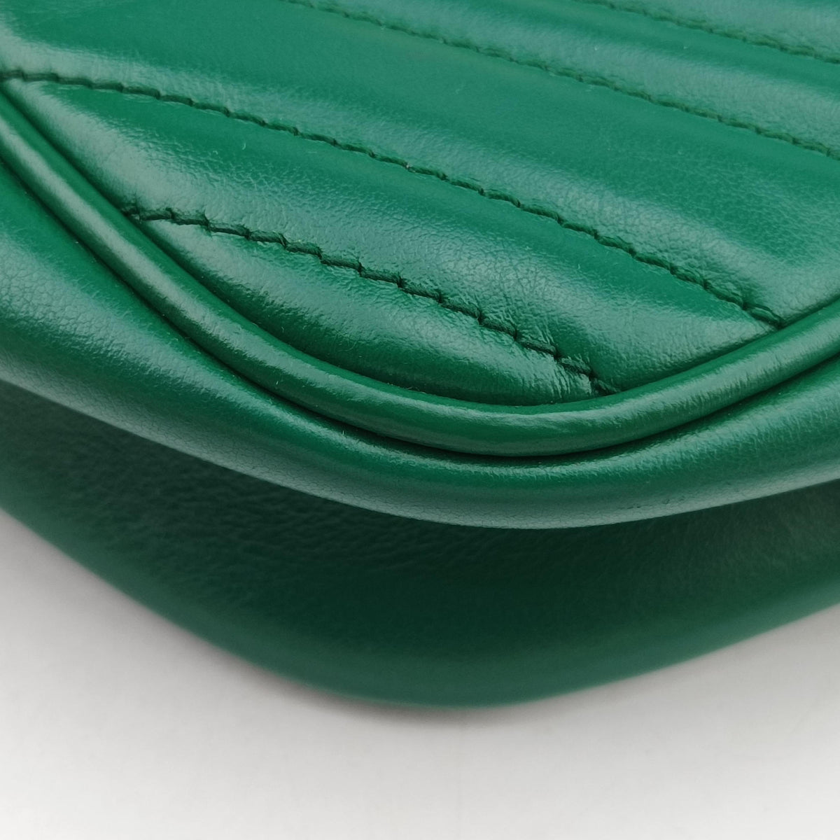 Pre-owned Gucci GG Marmont Green Leather 447632 shoulderbag | stylenewstar