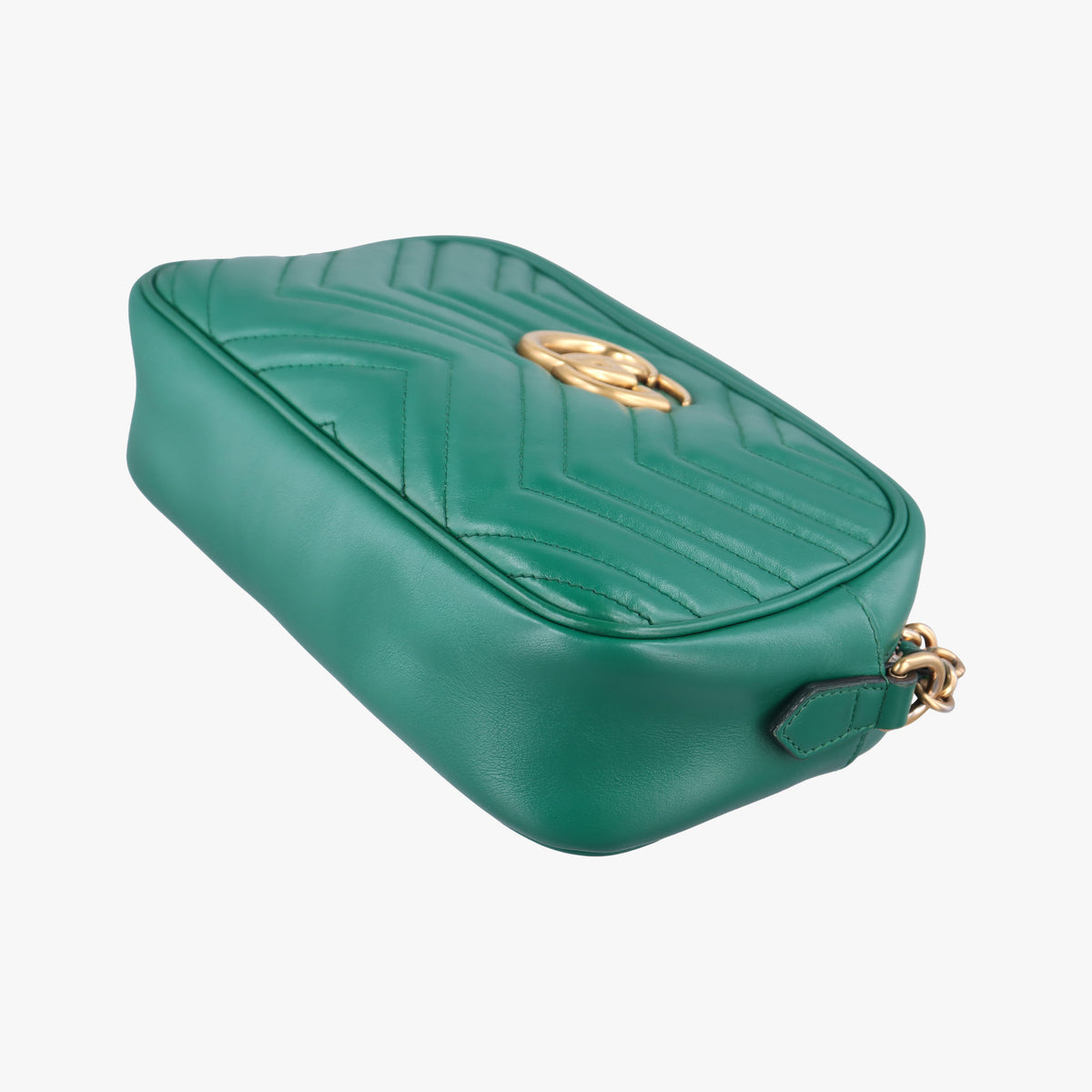 Pre-owned Gucci GG Marmont Green Leather 447632 shoulderbag | stylenewstar
