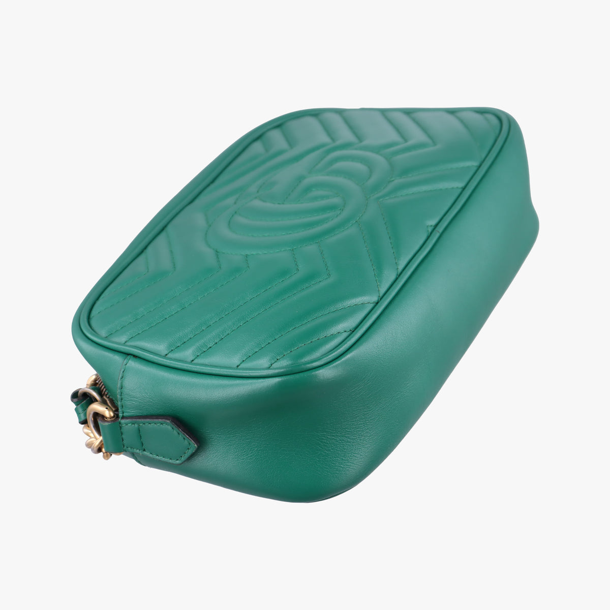Pre-owned Gucci GG Marmont Green Leather 447632 shoulderbag | stylenewstar