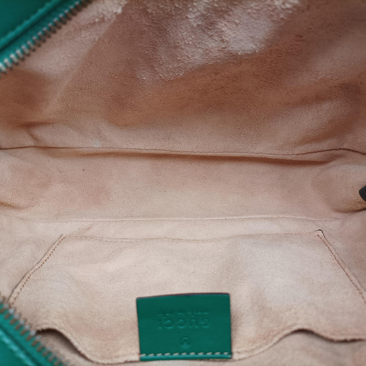 Pre-owned Gucci GG Marmont Green Leather 447632 shoulderbag | stylenewstar