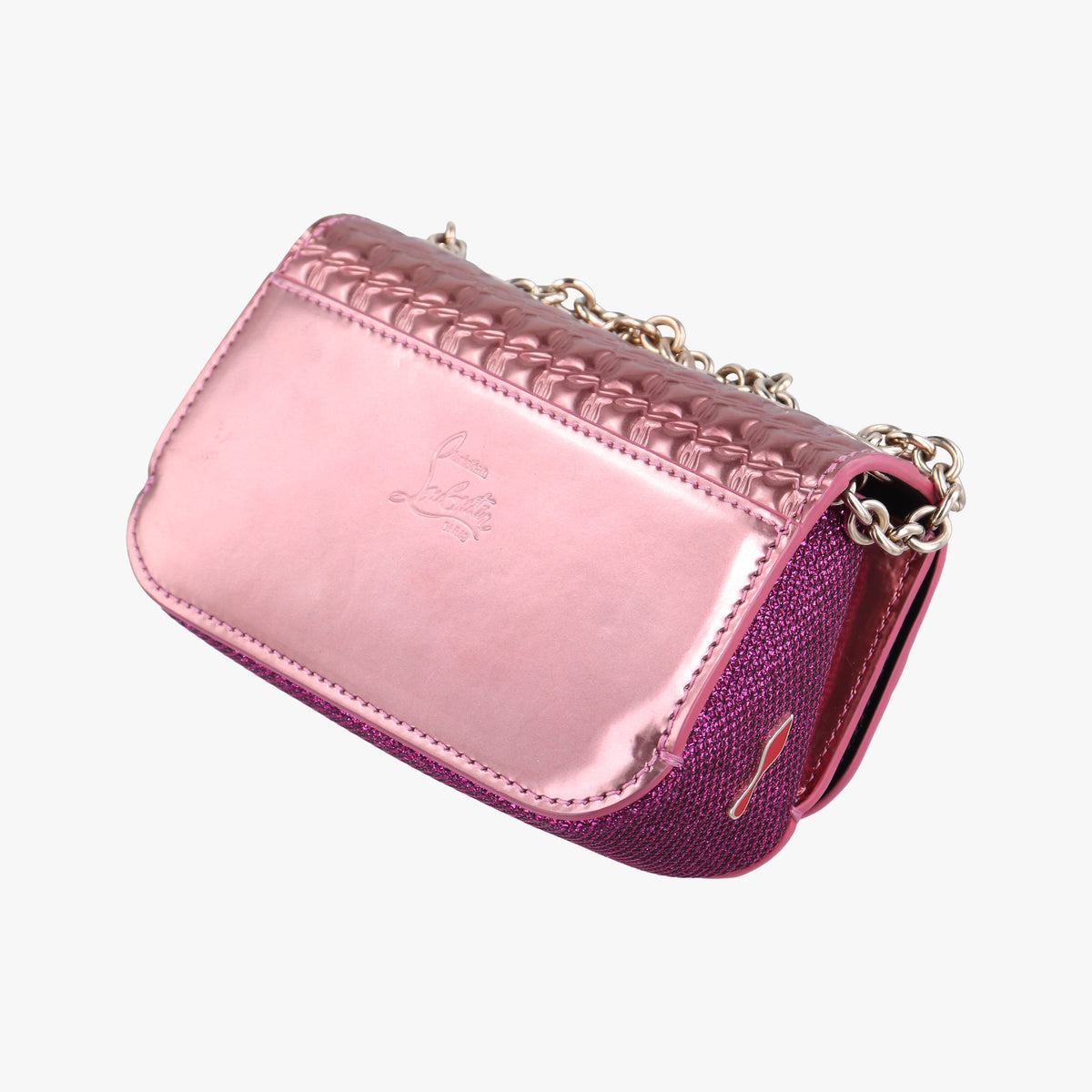 Vintage Christian Louboutin Sweet Charity Scarabe Spike Pink Patent  shoulderbag | stylenewstar