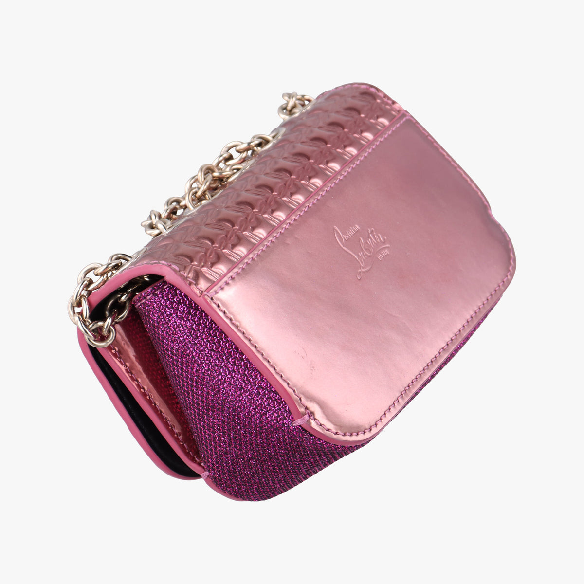 Vintage Christian Louboutin Sweet Charity Scarabe Spike Pink Patent  shoulderbag | stylenewstar