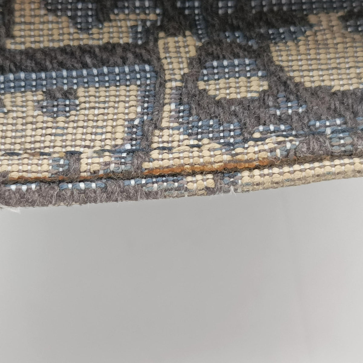 Pre-owned Christian Dior Saddle Navy×Gray jacquard×Leather  shoulderbag | stylenewstar