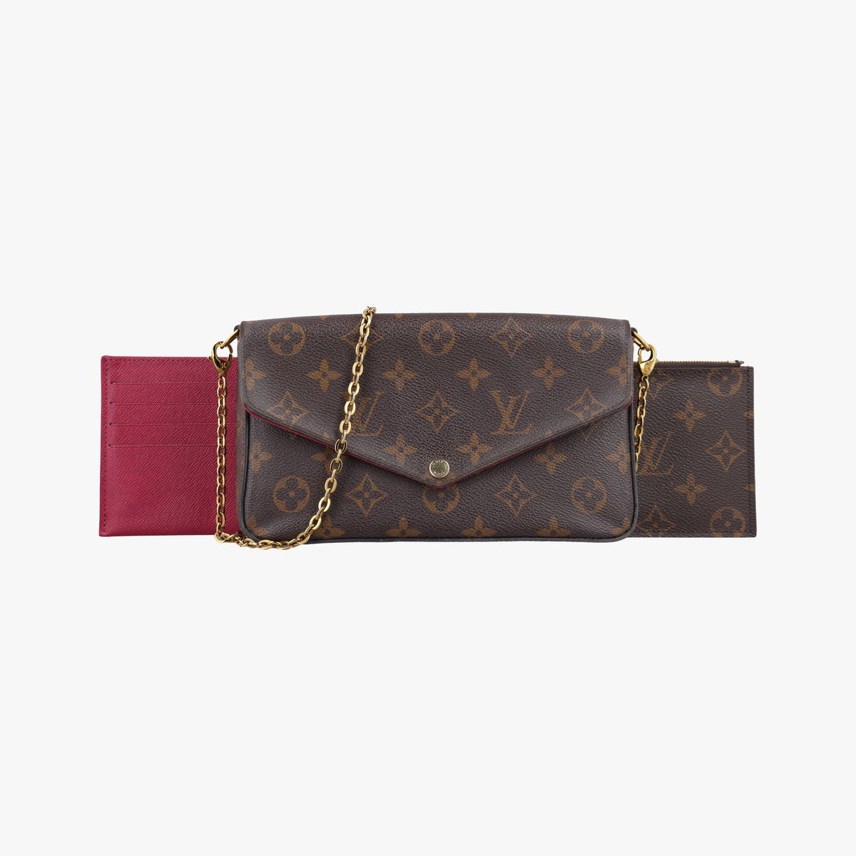 Pre-owned Louis Vuitton Pochette Felicie Brown Monogram Canvas M61276 shoulderbag | stylenewstar