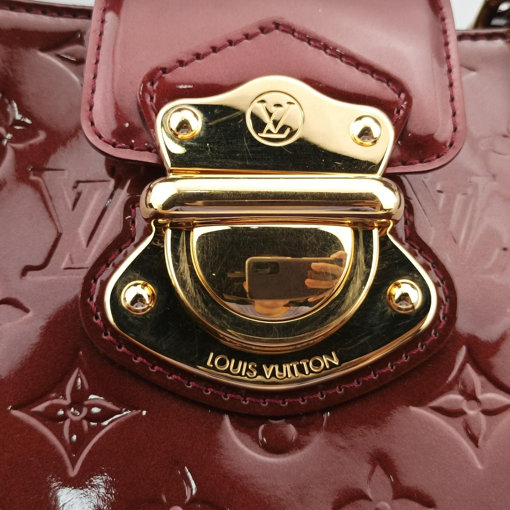 Pre-owned Louis Vuitton MELROSE AVENUE AMARANTE Vernis M93757 handbag | stylenewstar