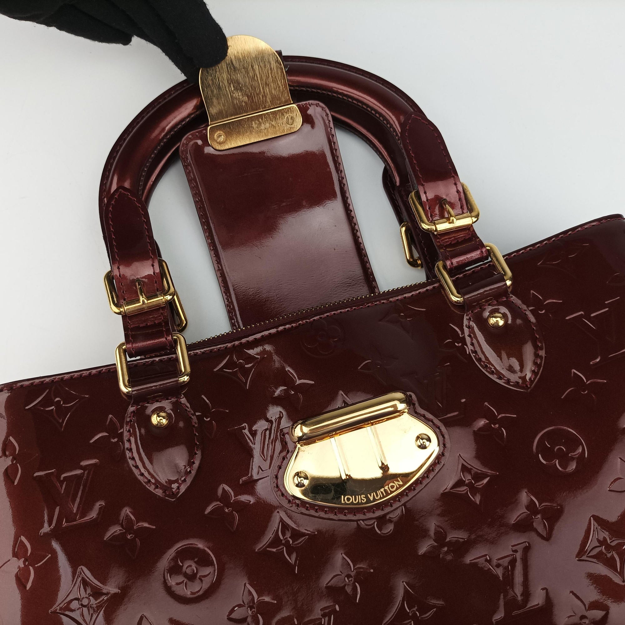 Pre-owned Louis Vuitton MELROSE AVENUE AMARANTE Vernis M93757 handbag | stylenewstar