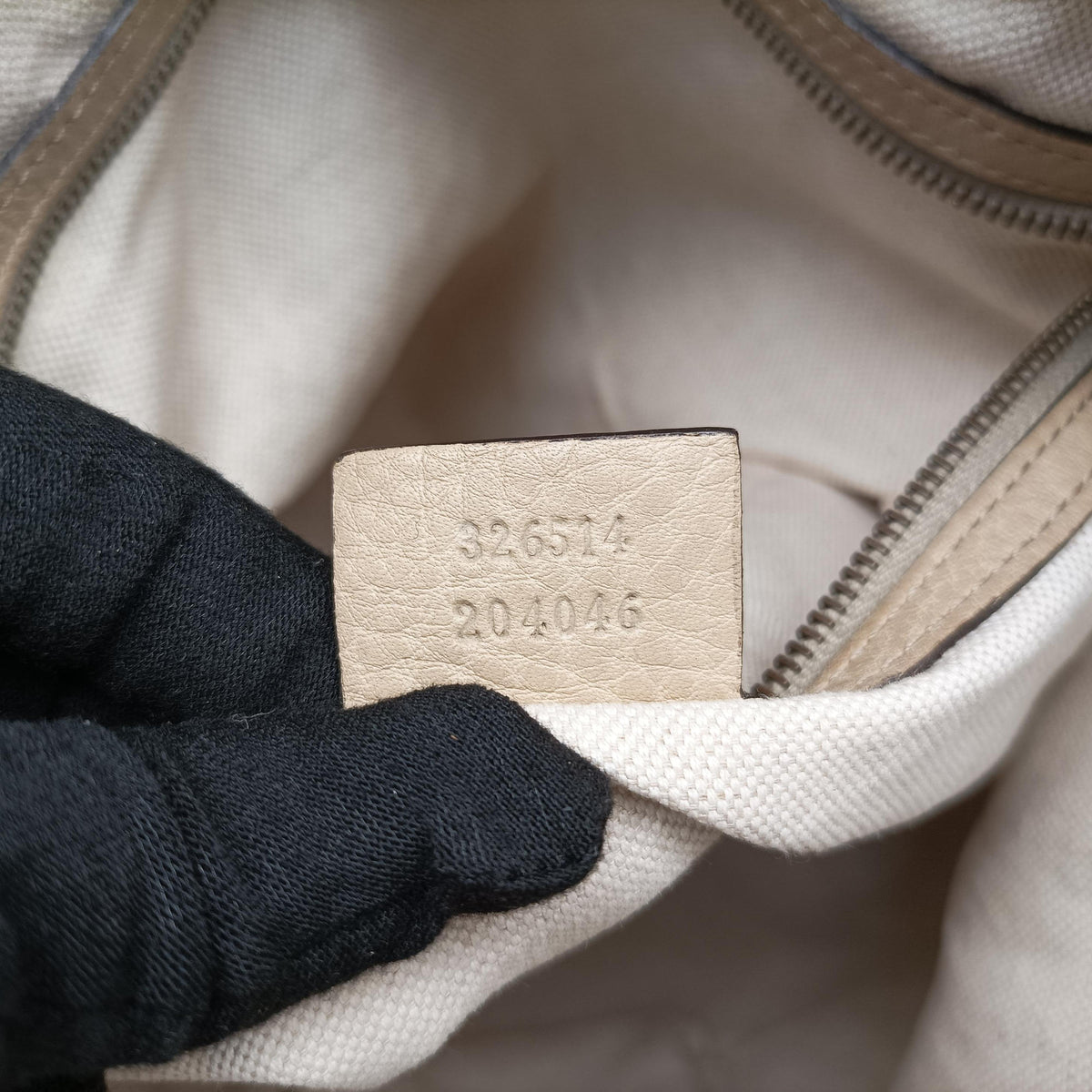 Pre-owned Gucci Miss GG Hobo beige×White canvas×leather 326514 shoulderbag | stylenewstar