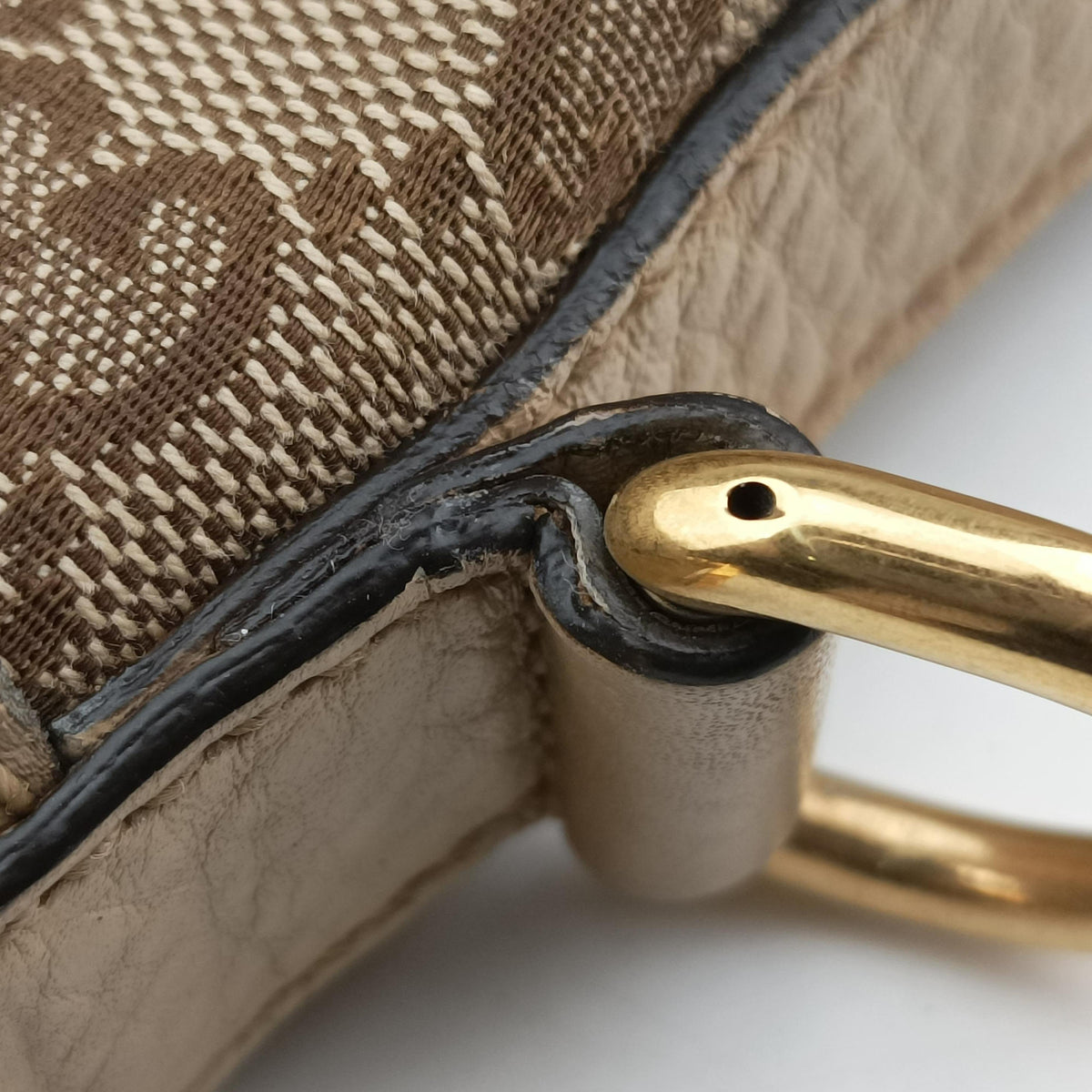 Pre-owned Gucci Miss GG Hobo beige×White canvas×leather 326514 shoulderbag | stylenewstar