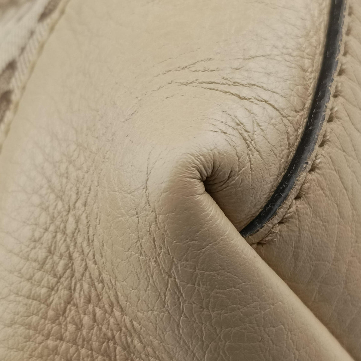 Pre-owned Gucci Miss GG Hobo beige×White canvas×leather 326514 shoulderbag | stylenewstar