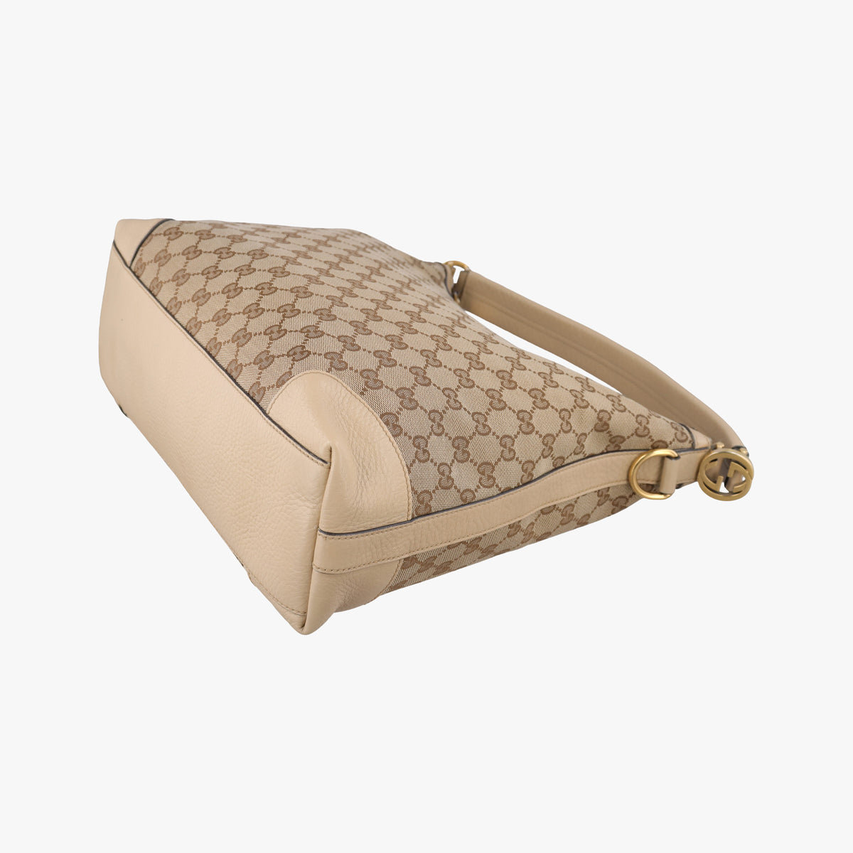 Pre-owned Gucci Miss GG Hobo beige×White canvas×leather 326514 shoulderbag | stylenewstar